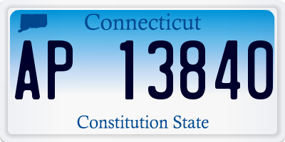 CT license plate AP13840