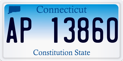 CT license plate AP13860