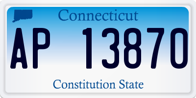 CT license plate AP13870