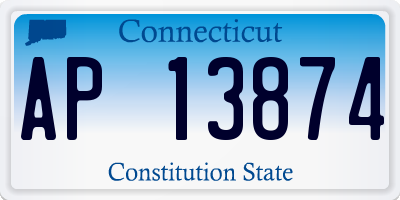 CT license plate AP13874
