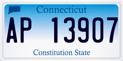 CT license plate AP13907