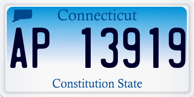 CT license plate AP13919