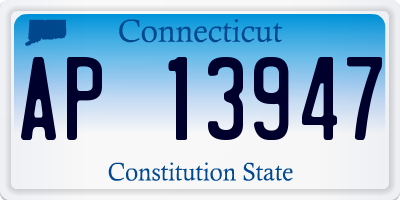 CT license plate AP13947