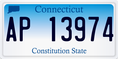 CT license plate AP13974