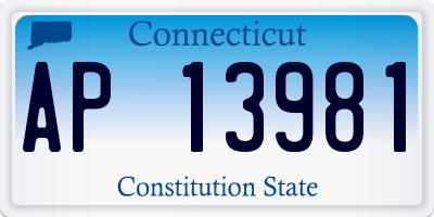 CT license plate AP13981