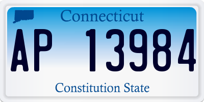 CT license plate AP13984