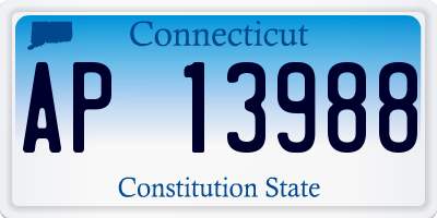 CT license plate AP13988
