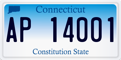 CT license plate AP14001