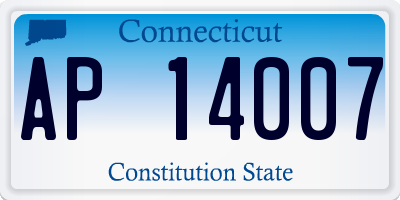 CT license plate AP14007