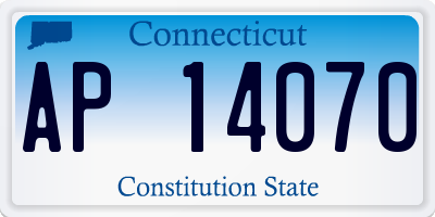 CT license plate AP14070