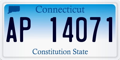 CT license plate AP14071