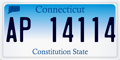 CT license plate AP14114