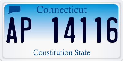 CT license plate AP14116