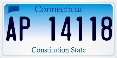 CT license plate AP14118
