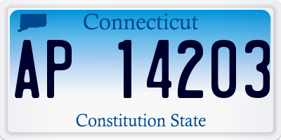 CT license plate AP14203