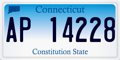 CT license plate AP14228