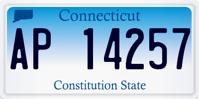 CT license plate AP14257