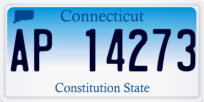 CT license plate AP14273
