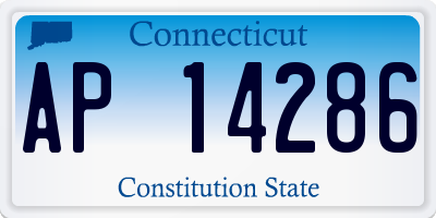 CT license plate AP14286