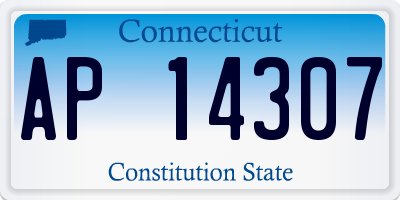CT license plate AP14307