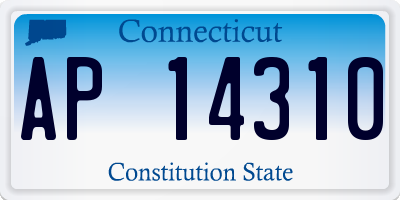 CT license plate AP14310