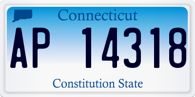 CT license plate AP14318