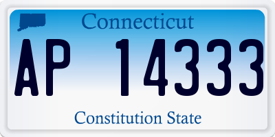 CT license plate AP14333