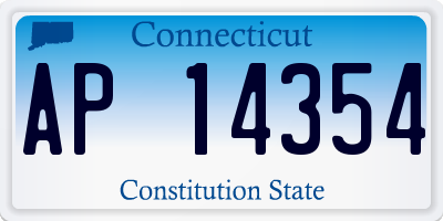 CT license plate AP14354