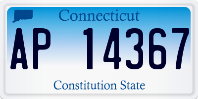 CT license plate AP14367