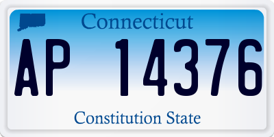 CT license plate AP14376
