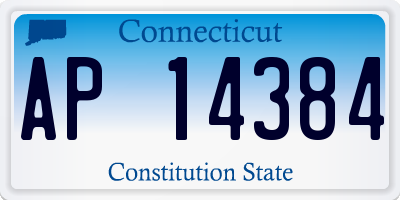 CT license plate AP14384