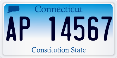 CT license plate AP14567