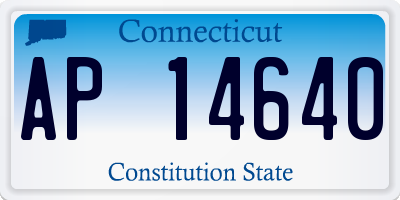 CT license plate AP14640