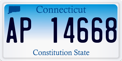 CT license plate AP14668