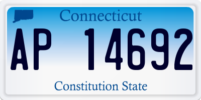 CT license plate AP14692