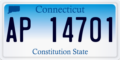 CT license plate AP14701
