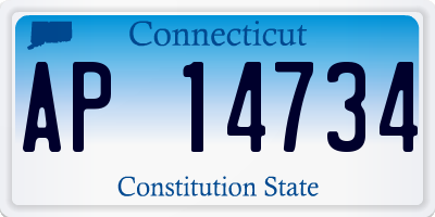CT license plate AP14734