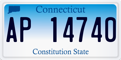 CT license plate AP14740