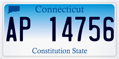 CT license plate AP14756