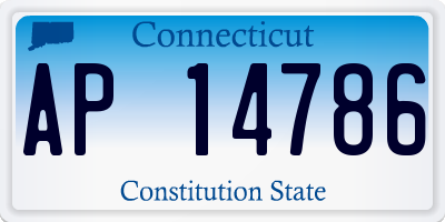 CT license plate AP14786