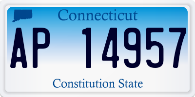 CT license plate AP14957