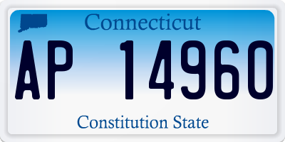 CT license plate AP14960