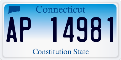 CT license plate AP14981