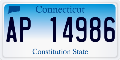 CT license plate AP14986