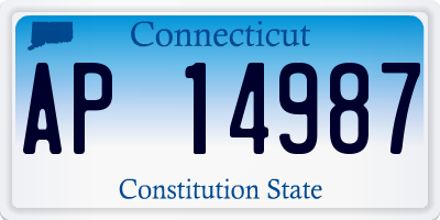 CT license plate AP14987