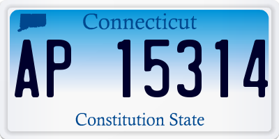 CT license plate AP15314