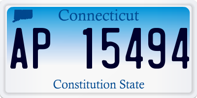 CT license plate AP15494