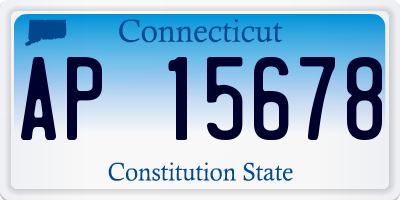 CT license plate AP15678