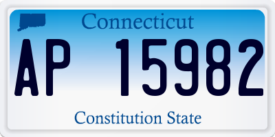 CT license plate AP15982