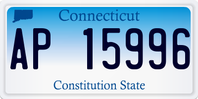 CT license plate AP15996